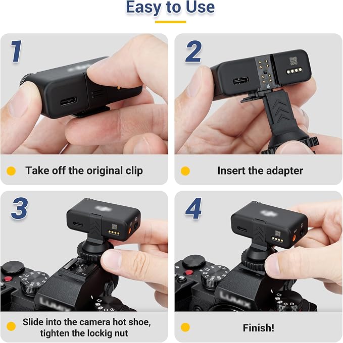 JJC Cold Shoe Mount Adapter for DJI Mic 2, Fits Canon Nikon Sony Cameras | with 1/4" Tripod Screw Hole, Portable & Lightweight, Ideal for Vlogging & Video Recording, Accessories for DJI Mic 2 - Image 6