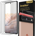 ivoler Screen Protector for Google Pixel 6 6.4" Tempered Glass 6-Pack | [Fingerprint Unlock Compatible], 9H Hardness, Bubble Free, Easy Install Frame for Pixel 6 6.4 inch by iVoler