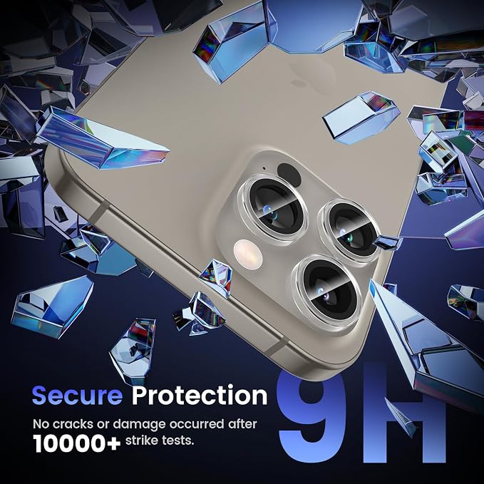 Tensea Camera Lens Protector Compatible for iPhone 17 Pro Max/17 Pro/15 Pro Max/15 Pro/16 Pro Max/16 Pro/14 Pro Max/14 Pro, Metal Tempered Glass Cover Camera Screen Protector Accessories,Case Friendly - Image 5