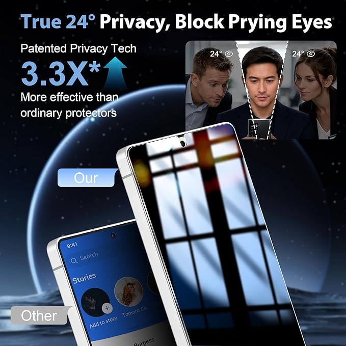 WILLONE 3 Pack for Samsung Galaxy S25 Ultra Privacy Screen Protector | With Installation Frame, Anti Spy Private Tempered Glass, Fingerprint Unlock, HD Clear, Phone Case Fit - Image 2