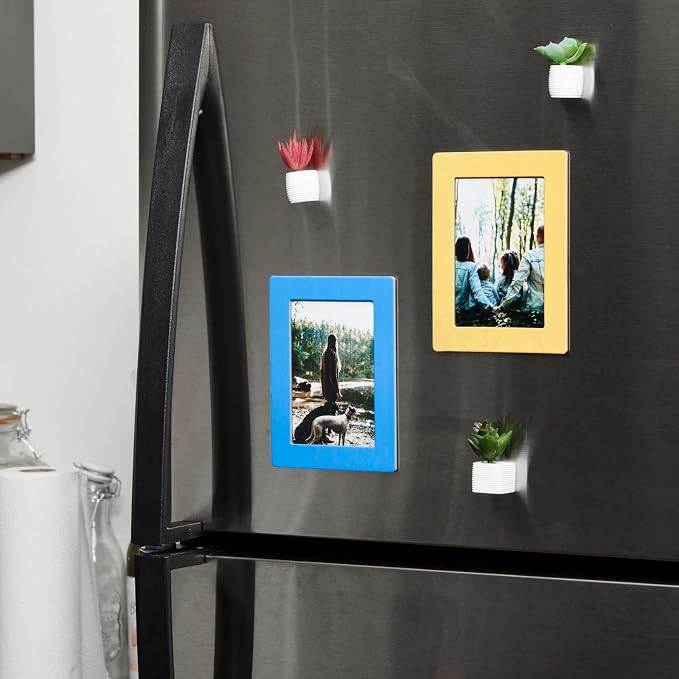 Juvale Colorful Magnetic Picture Frames - Multi-Surface Display with Refrigerator Magnet - Easy Photo Swap Magnetic Picture Frame - Locker Accessories - Pack of 15, 6.25 x 4.7 in, Fits 4"x 6" Photos - Image 2