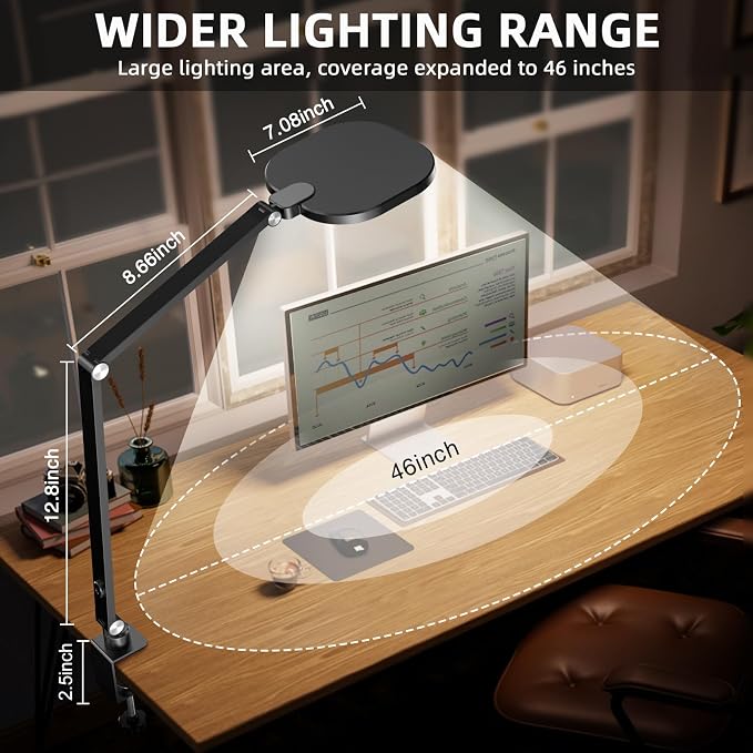 Video Conference Lighting for Computer, Dimmable Light for Video Recording, Meeting, Laptop & Webcam, 15W Ring Light for Desk with C- Clamp, Swing Arm, Remote, Memory & Timer CRI >95 - Image 7