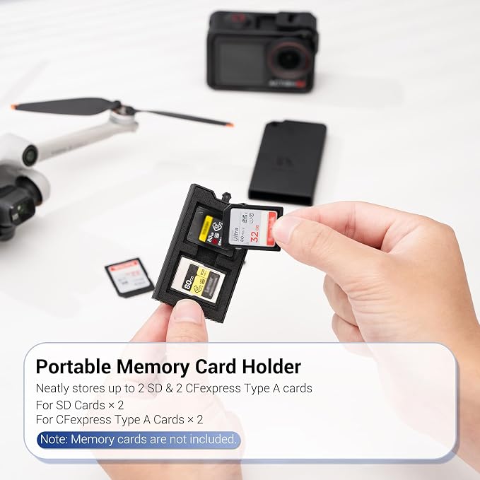 Pop-up Small Memory Card Case Holder for 2 SD SDHC SDXC Cards & 2 CFexpress Type A Cards with Carabiner, Portable Anti-Shock Splash-Proof SD CFA Card Case Storage Protector Organizer Keeper Container - Image 2