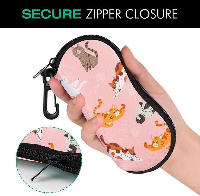 MoKo Sunglasses Soft Case Ultra Light Neoprene Zipper Eyeglass Case for Men Women - Image 5