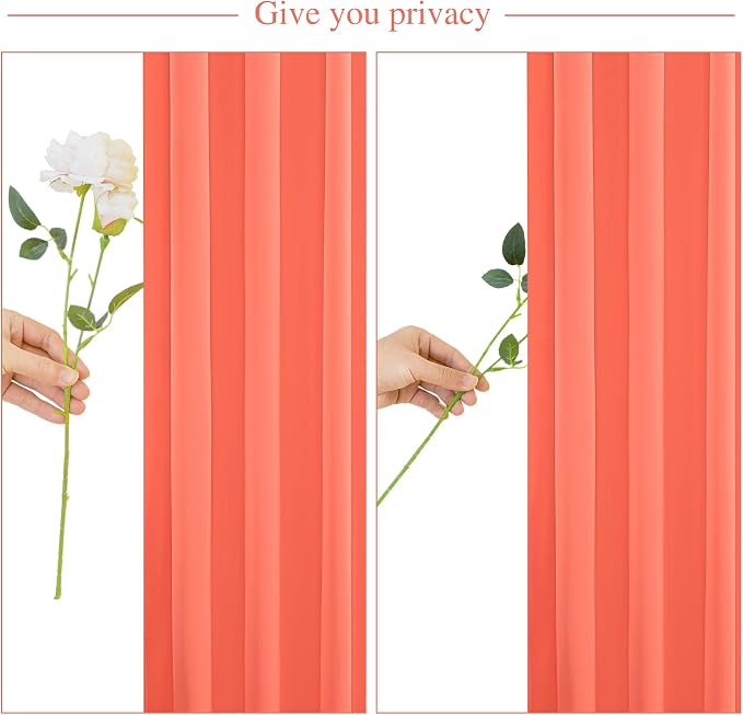 4 Panels Orange Backdrop Curtain for Parties Wrinkle Free Photo Curtains Backdrop Drapes Fabric Decoration for Wedding Birthday Party Baby Shower 20ft(W) x 10ft(H) - Image 7