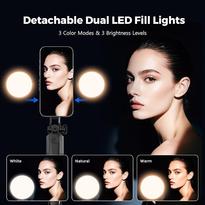 Magnetic Phone Tripod with Light for iPhone MagSafe 70.9'' Auto Face Tracking Selfie Stick with Remote, Portable 360°Tracking Stand that Follows Your Movement for Video Recording, Travel, Vlogging - Image 7