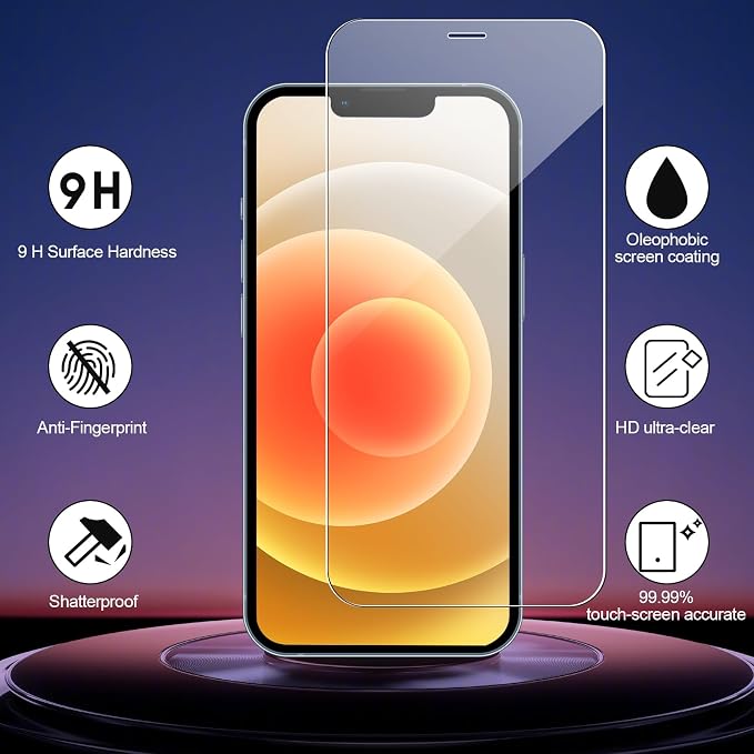 3+3 Pack Glass Screen Protector for iPhone 12 Mini, 5.4 Inch | Camera Lens Protector, HD Clear Tempered Glass Film, Anti-Scratch, Bubble Free, Case-friendly - Image 2