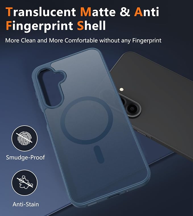FNTCASE for Galaxy A26 5G Phone Case, Fit for Magsafe, Screen Protector | Translucent Matte, 14FT Military Grade Drop Protection, Slim Shockproof Protective, for Samsung A 26 4G Cover, Blue - Image 5