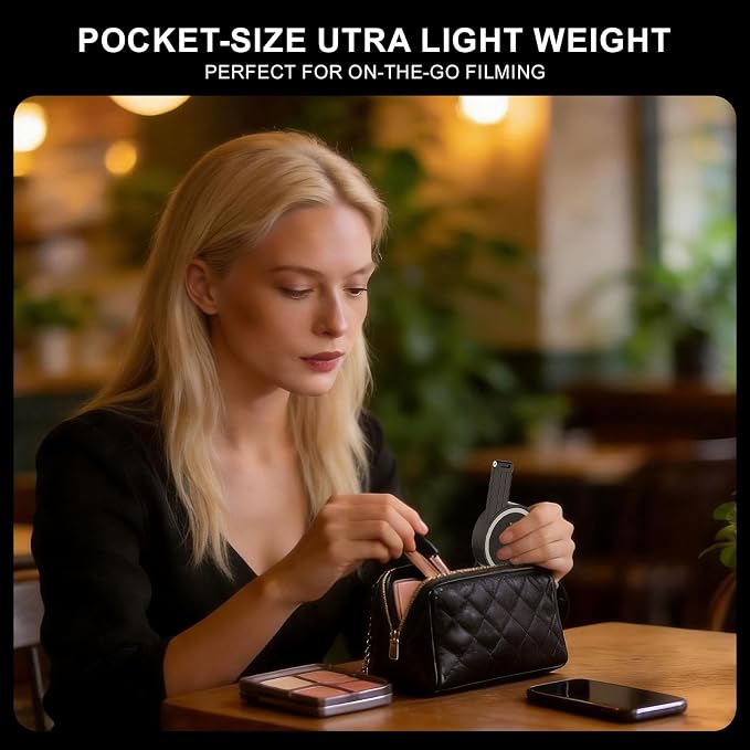 LOUERN Magnetic Dual-Sided Selfie Light Compatible with iPhone MagSafe, CRI95+ Rechargeable| Foldable|Compact Phone Light with Mirror for Selfies/Photography/Makeup/Video Conference/Influencers - Image 6