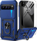 Taisairu for Google Pixel 10 Case/Pixel 10 Pro Case with Screen Protector & Slide Camera Lens Cover,Built-in Ring Stand Protective Phone Case for Pixel 10 Case/Google Pixel 10 Pro Case (Blue) by Taisairu