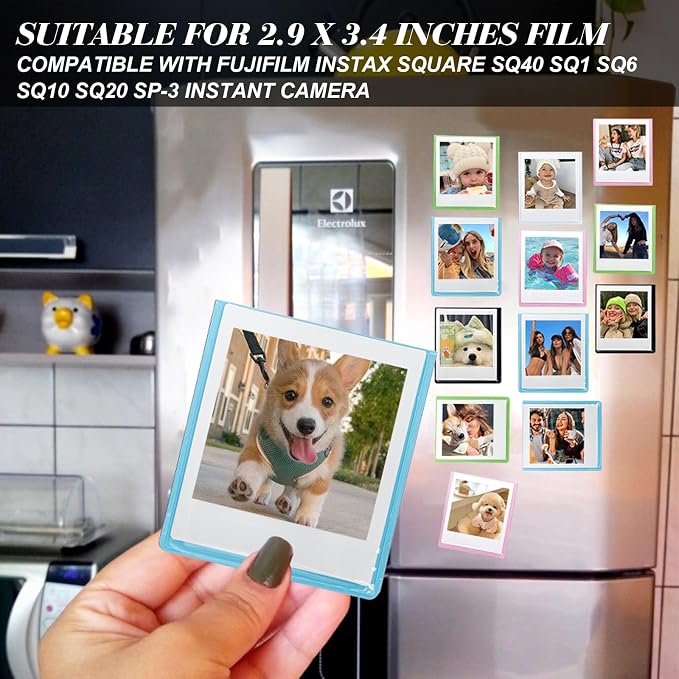 WOGOAZN Magnetic Picture Frame for Fujifilm Instax Square Instant Camera | Square Magnetic Photo Frames for Instax Square SQ40/10/20 Instant Camera 2.9"x3.4" Film, frame for fridge, Colorful, 30 Pack - Image 2