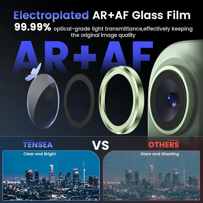 Tensea for iPhone 17 Camera Lens Protector, Camera Cover Screen Protector | Metal Individual Ring with 9H Tempered Glass for iPhone 17 6.3inch, HD Clear, Easy Installation, Full Protection - Image 3