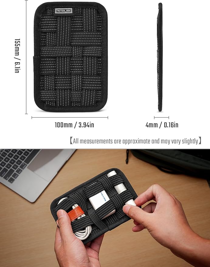 TACTICAL_GEEK EDC Organizer Board, Anti-Slip Elastic Woven Board, Utility Bag Insert Panel for Small Gear, Backpack Accessories (TCM11-S-Black) - Image 2