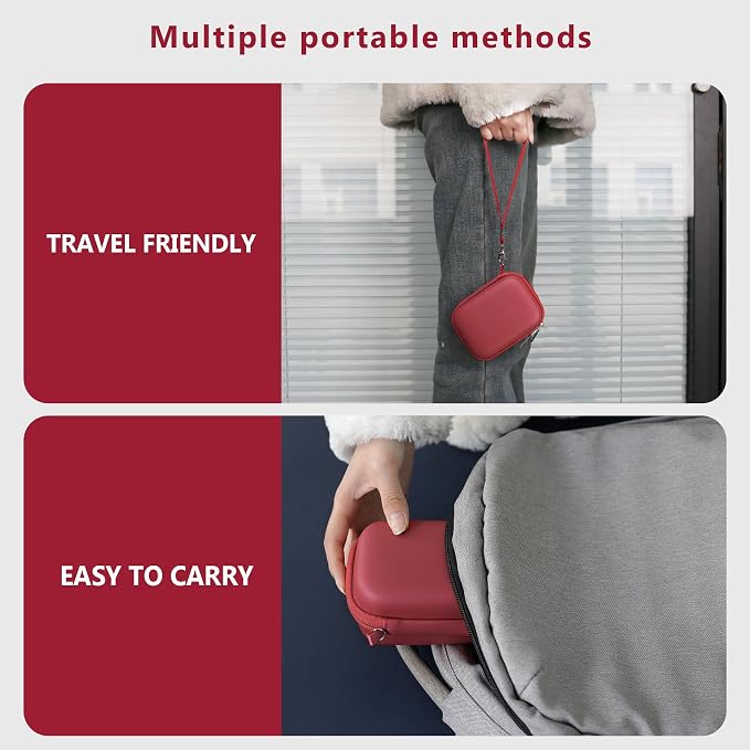 Carrying Case for Canon PowerShot SX740 HS, SX730 HS Camera, Red | SX720 HS, SX620 HS, G7 X Mark III, G7 X Mark II Digital Camera, Storage Holder Travel Bag with Mesh Pocket for Battery Pack - Image 6