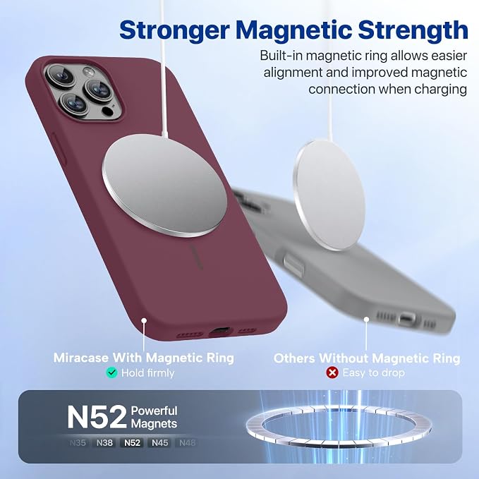 Miracase Silicone for iPhone 12 Pro Max Case, Wine Red | Soft Anti-Scratch Microfiber Lining, Premium Silicone Cover Shockproof Drop Protection Phone Case for 12 Pro Max - Image 7