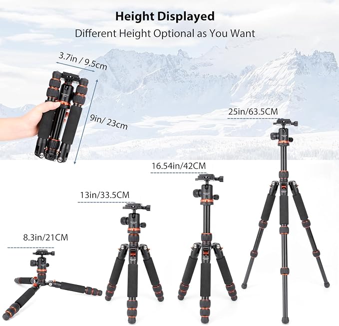 Koolehaoda Mini Tabletop Tripod with 360° Ball Head, Aluminum Portable | Compact Lightweight Desktop Camera Tripod Stand with Quick Release Plate, Adjustable Height for DSLR Video Camcorder Phone - Image 2