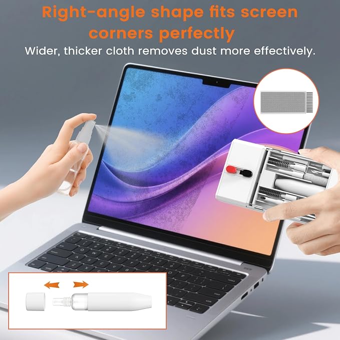 Keyboard Cleaning Kit, pc Cleaning kit with Keyboard Cleaner | Laptop Cleaner Kit, computer cleaning kit, 22-in-1 Computer Screen Cleaning keyboard Brush for Keyboard, MacBook, LaptopV - Image 5
