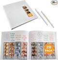 2x6 Strip Album, White Cover White Pages, 2 Gel Pens, 20pk | Leather-cover photo strip scrapbook journal holds 2x6 photos. Album guest book for weddings, graduations, anniversaries. by PhotoBoothNook