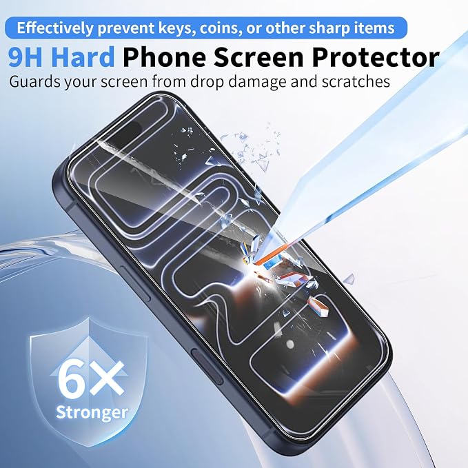 Front Screen and Back Protector for iPhone 17 Pro + Camera Lens Protector | (2+2+2+1) 9H Hardness, Easy to Install with Alignment Tool,Anti-Fingerprint - Image 6