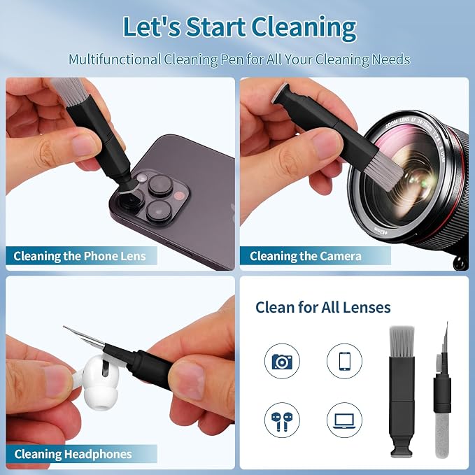 Keyboard Cleaner for Laptop, MacBook, Tablet, Multi-Function Cleaning Kit | Includes screen cleaning spray, microfiber wipe, and brush for cleaning phone, earbuds, Computer, and other tech electronics - Image 4
