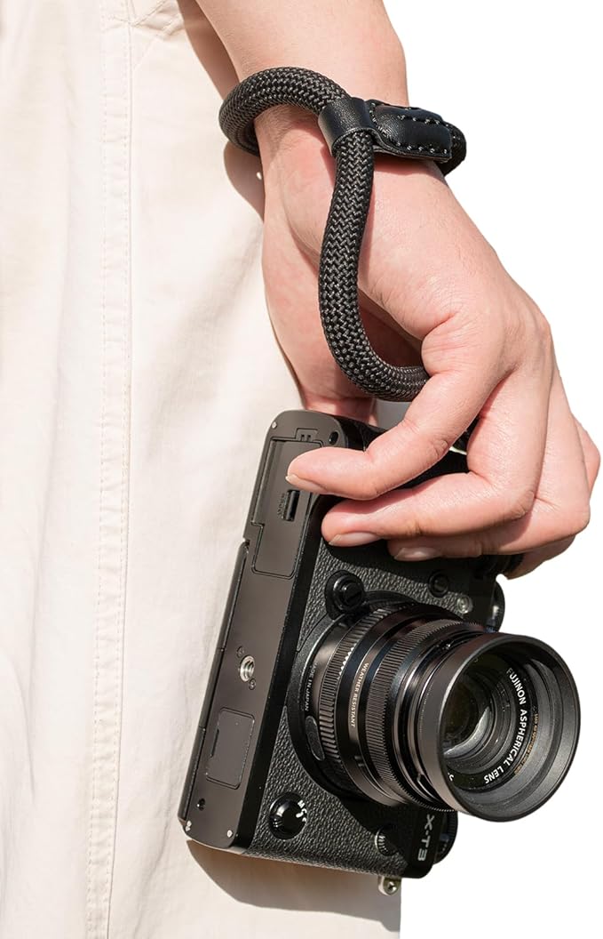 VOVMOEYA Rope Camera Wrist Strap,Camera Hand Strap Compatible with A6400 A6000 A7 IV,for Fujifilm X100V for Nikon Zf Z30 for Canon EOS R6 R7 R8 R10 Camera Wrist Straps for dslr - Black by VOVMOEYA