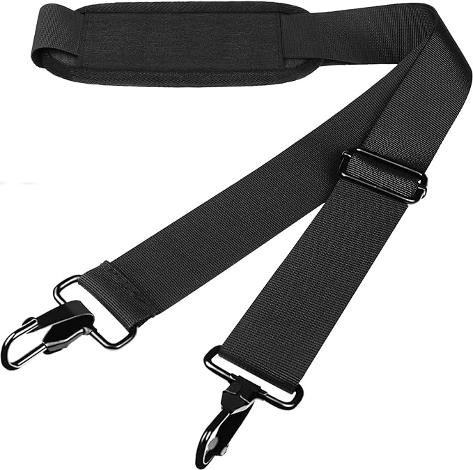 Shoulder Strap 56 Inch,Universal Adjustable Shoulder Belt Shoulder Strap | Replacement Shoulder Strap with Metal Hooks for Briefcase, Laptop Messenger Crossbody Bag, Luggage Duffel Camera, Black by Unknown