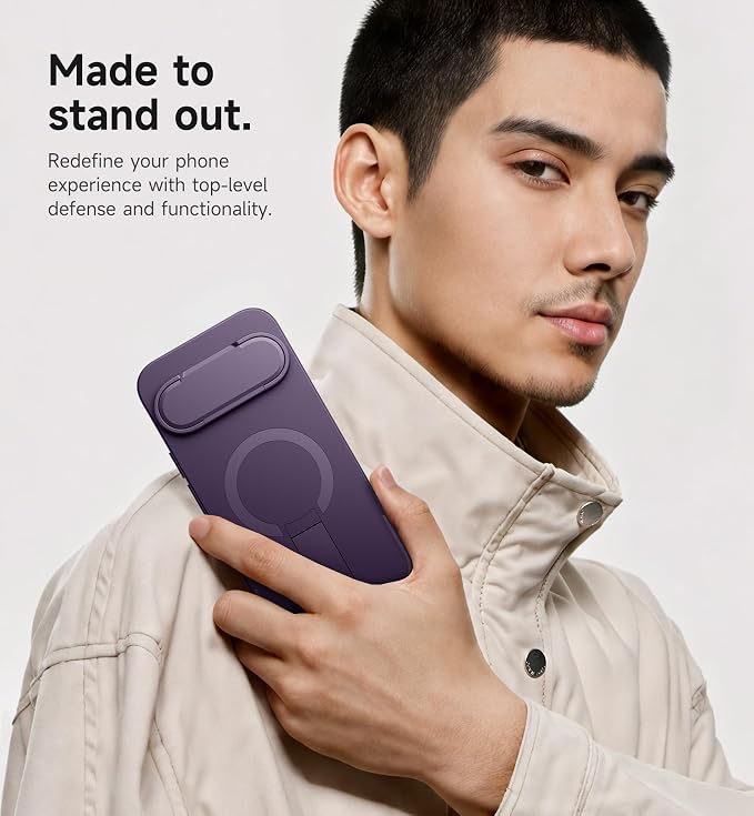 SURITCH for Google Pixel 10 Pro XL Phone Case, Compatible with MagSafe, Protective Cover with Camera Cover & Adjustable Metal Kickstand for Pixel 10 Pro XL 2025 -Dark Purple - Image 7