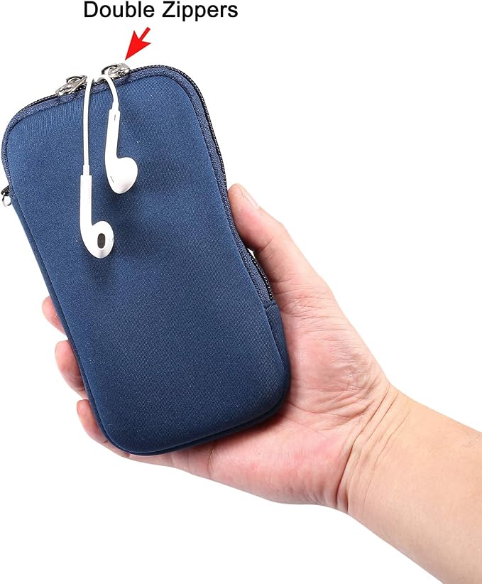 Phone Sleeve for Galaxy S26+ S25 FE S24 FE Plus A15, iPhone Air 15 Pro Max | Neoprene Case for Samsung A57 A56 A55, Pixel 10a, iPhone 16 15 Plus, Cell Phone Pouch with Neck Lanyard, Zipper, Card Holder - Image 5
