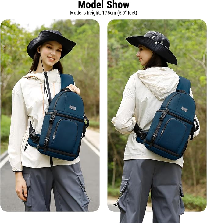 MOSISO Camera Sling Bag, DSLR/SLR/Mirrorless Camera Case Camera Backpack | Shockproof Photography Bag with Tripod Holder&Removable Modular Inserts Compatible with Canon/Nikon/Sony/Fuji, Deep Teal - Image 6