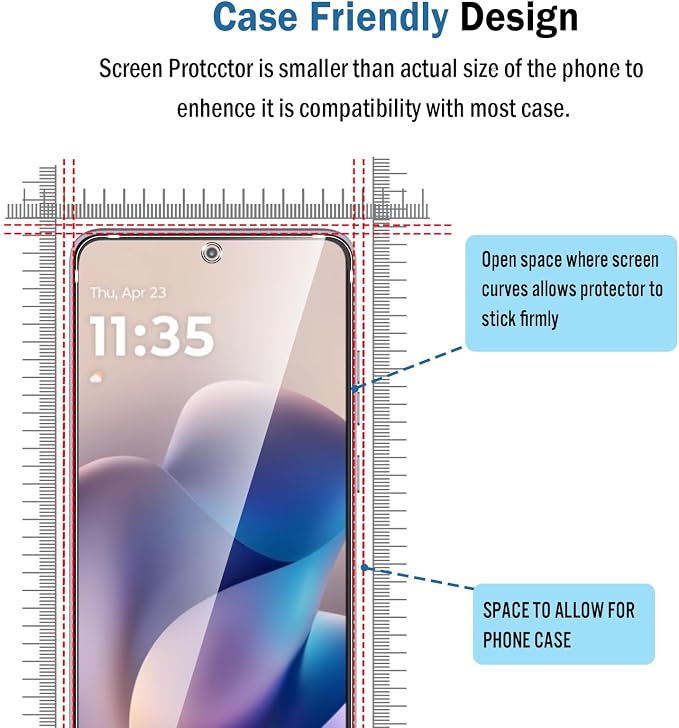2+2 Pack for Moto G Stylus 2026/2025 Screen Protector with Camera Lens Protector,Full Coverage 9H Tempered Glass Film,HD Clear Scratch Resistant,Bubble-Free for Moto G Stylus 5G 2026 Screen Protector - Image 3