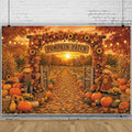 Fall Pumpkin Patch Backdrop 12x8ft Thanksgiving Autumn Harvest Scarecrow Sunflower Photography Background Fall Pumpkin Leaves Theme Baby Shower Party Decorations Photo Booth Props Vinyl by Leowefowa
