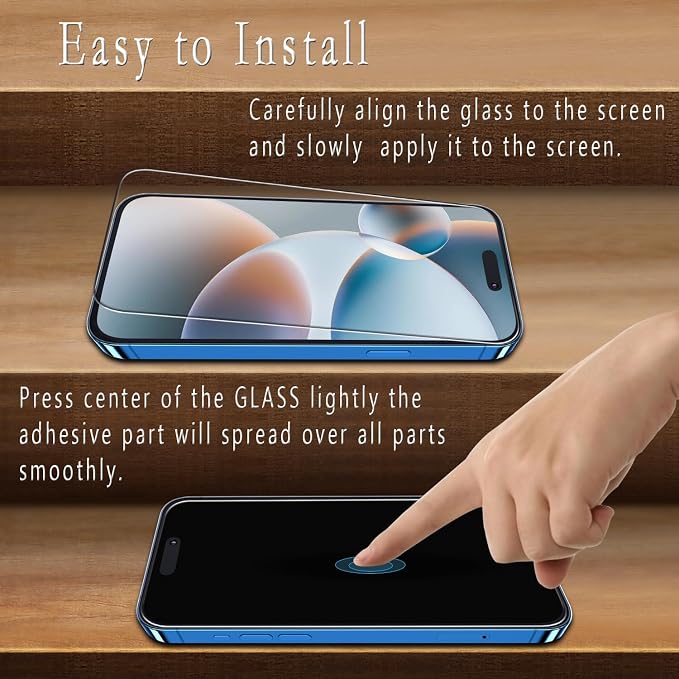 2+2 Pack Screen Protector for iPhone 16 Pro 6.3 Inch Tempered Glass | with Camera Lens Protector, 9H Hardness, Anti Scratch, Bubble Free - Image 5