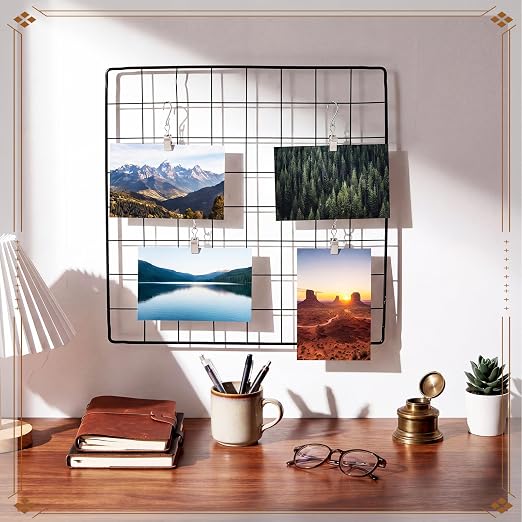Frienda 25 Pcs Grid Wall Hooks Stainless Steel S Hooks Clips Gridwall Shelf Accessories for Hanging Outside String Lights Picture Photos Drying Clothes Garage Display Retail Art Craft (Silver) - Image 4
