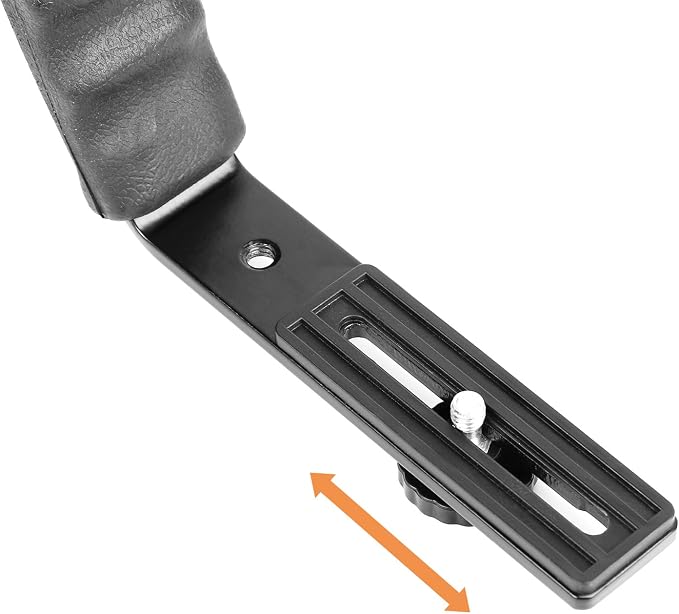 ChromLives Camera L Bracket Mount Video Grip L-Bracket with Dual Flash Cold Shoe Mount 1/4'' Tripod Screw, Heavy Duty Padded Hand Grip for DSLR Camera Camcorder (Updated) - Image 6