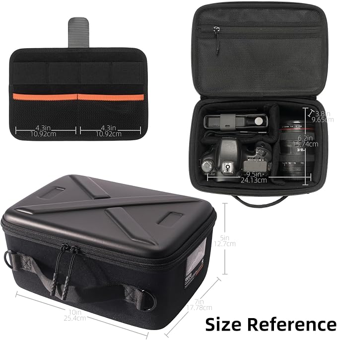 Besnfoto Hard Shell Camera Case Small, Shockproof Waterproof Camera Carrying Bag, Protective Photography Bag for DSLR/SLR/Mirrorless Cameras, Lenses with Shoulder Strap, Camera Sleeve - Image 5