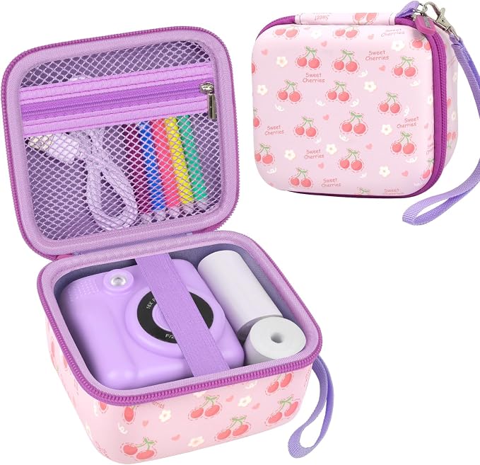 PAIYULE Kids Instant Print Camera Case for ESOXOFFORE for Dylanto | Hard Shell,Mesh Pocket,Wrist Strap,for Gofunly,for GREENKINDER,for DUDUDRAGON,for Zostuic,for Careenoah (Box Only)SkyBlue by paiyule