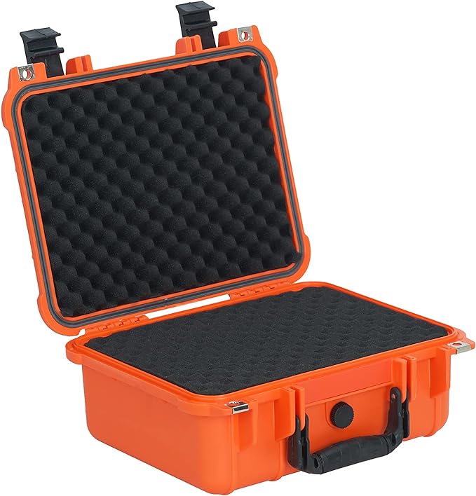 MEIJIA All Weather IP67 Waterproof Hard Camera Case,Hard Protective Case,Hard Case with Customizable Foam,Fit Use of Drones,Camera,Equipments,Pistols(Orange,13.35 x11.63x5.98inches) - Image 2