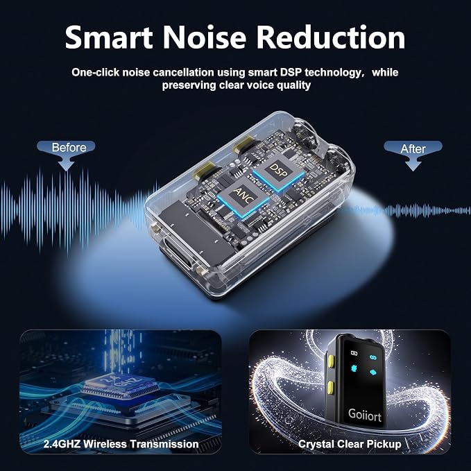 Wireless Lavalier Microphone for iPhone & Android with Charging Case | Mini Noise Reduction Microphone, Plug and Play for Video Recording, Vlogging, YouTube, Interview, Live Streaming - Image 2