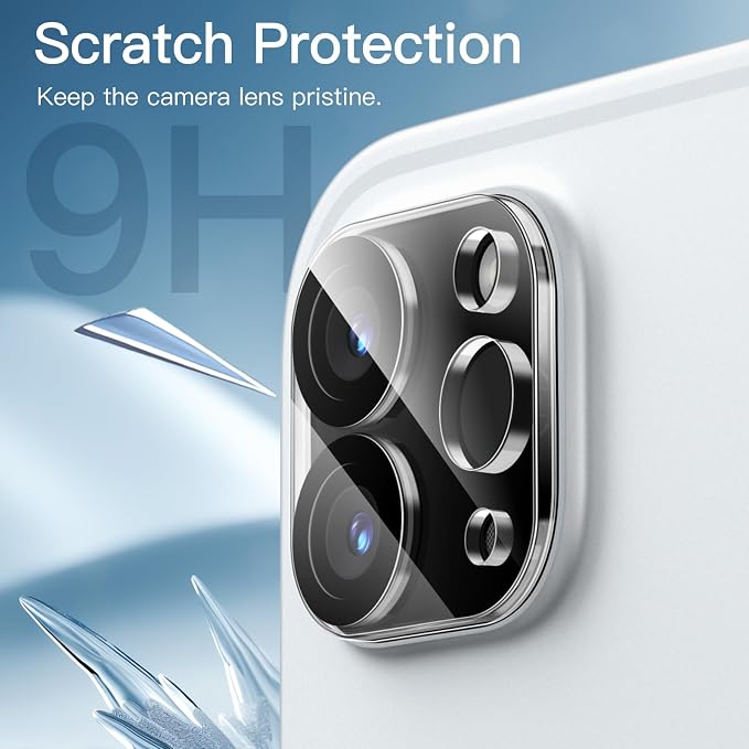 JETech Camera Lens Protector for iPad Pro 11"/12.9", 3-Pack | For 2022/2021/2020 Model, 9H HD Clear Tempered Glass, Full Coverage Protection, Anti-Scratch Design, Easy Installation - Image 4