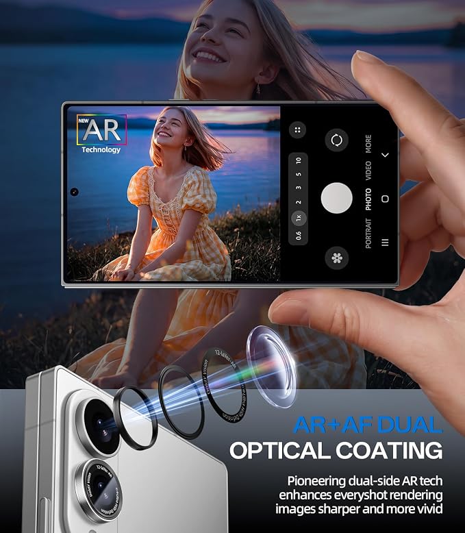 HelloDeere for Samsung Galaxy Z Fold 8 Camera Lens Protector, Military-Grade 9H+ Tempered Glass with AR Optical Tech HD Anti-Glare Anti-Scratch Metal Individual Ring Easy Install Case Friendly, Silver - Image 4
