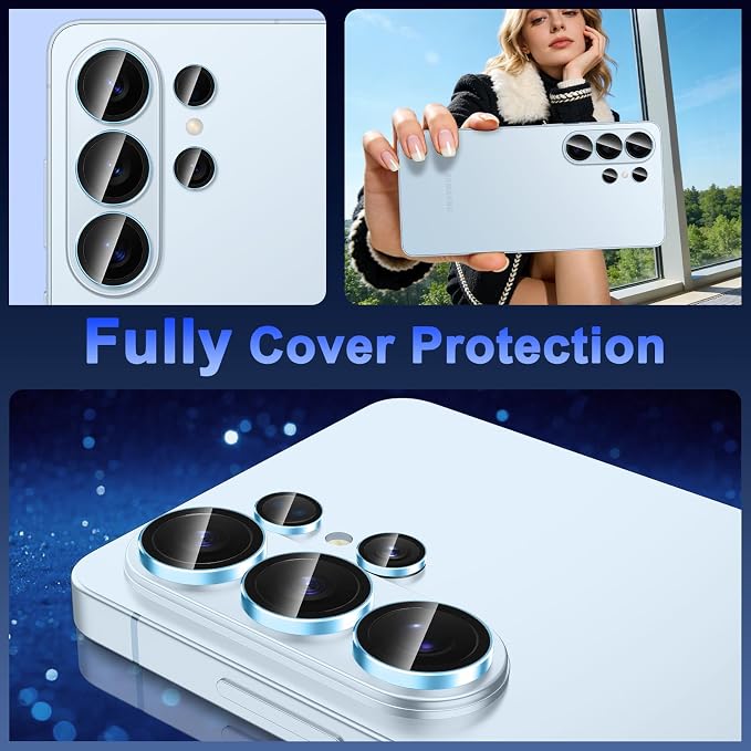 Meshine for Samsung Galaxy S26 Ultra Camera Lens Protector,Scratch Proof,Strong Adsorption,9H Hardness with Metal Ring Camera Cover,Ultra Thin Case Friendly, Accessories Lens Protector,Blue - Image 8