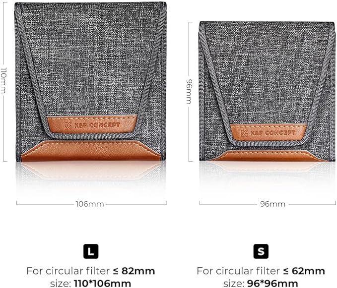K&F CONCEPT Lens Filter Pouch, Lens Filter Case Up to 82mm | 3 Pocket, Professional Photography Filter Holder Belt Bag, Water-Resistant and Dustproof, BF03 - Image 4