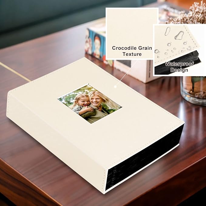Ywlake Photo Album 4x6 300 Pockets, Leather Photo Albums Holds 300 Horizontal Only Pictures Beige - Image 2