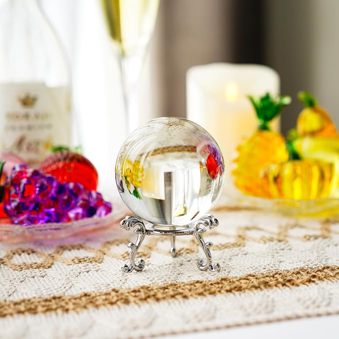 Clear Crystal Ball 2.3in Real Glass Ball with Stand for Home Decor Gift | High Clarity K9 Crystal Smooth Polished Surface Ideal For Home Decor Feng Shui Display Gift And Collection - Image 9