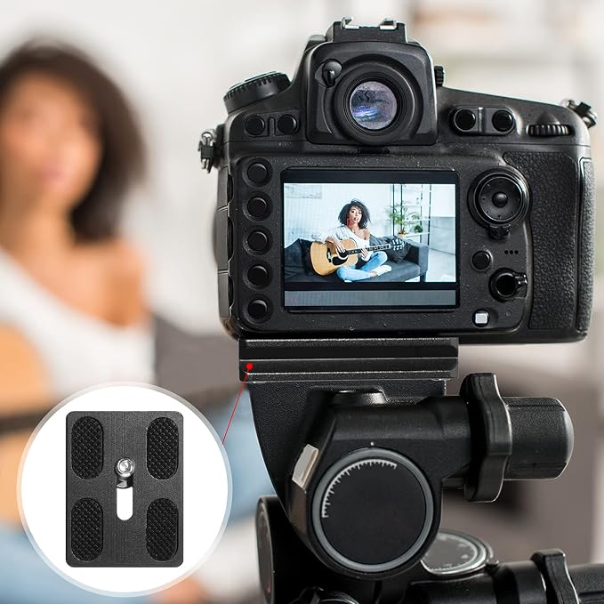 Frienda Quick Release Plate Tripod 1/4-20 DSLR,Pu50,Black | Tripod Mount Plate, Camera Tripod Mount for DSLR Camera Tripod Ball Head , Metal, 1.9 x 1.5 x 0.4 Inch - Image 7