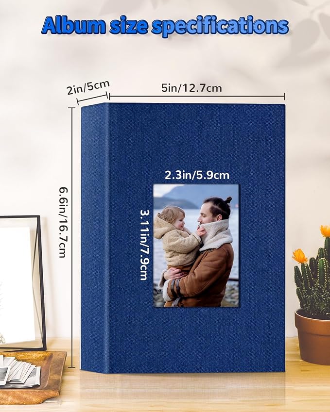 Artfeel Photo Album 4x6 with 100 Pockets,Slip-in Picture Albums,Linen Cover Memory Book with Front Window,White Page Vertical Photo Book for Wedding,Family,Anniversare,Baby,Vacation - Image 3