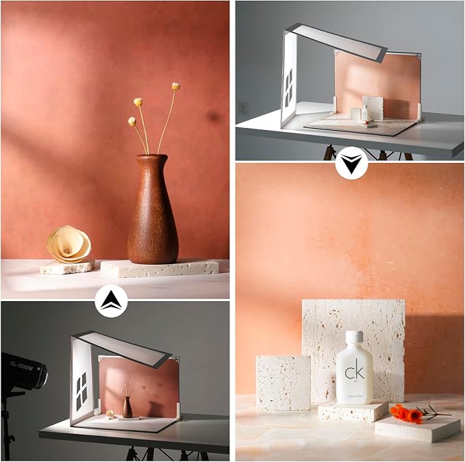 Photo Backdrop Board with Shadow Diffuser, 10 Pcs 20 Patterns | Waterproof, Food Photography Backgrounds, Tabletop Small Shooting Kit, For Product, Jewelry & Makeup - Image 5
