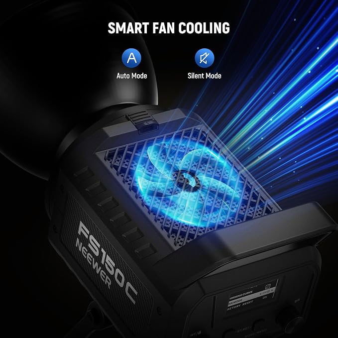 NEEWER FS150C 130W RGB LED Video Light with App/2.4G Control 17 Effects | 2500-7500K, 19800lux/1m, COB Continuous Lighting Output, CRI97/TLCI98, 4 Dimming Curves, Bowens Mount Spotlight Studio Shoots - Image 7