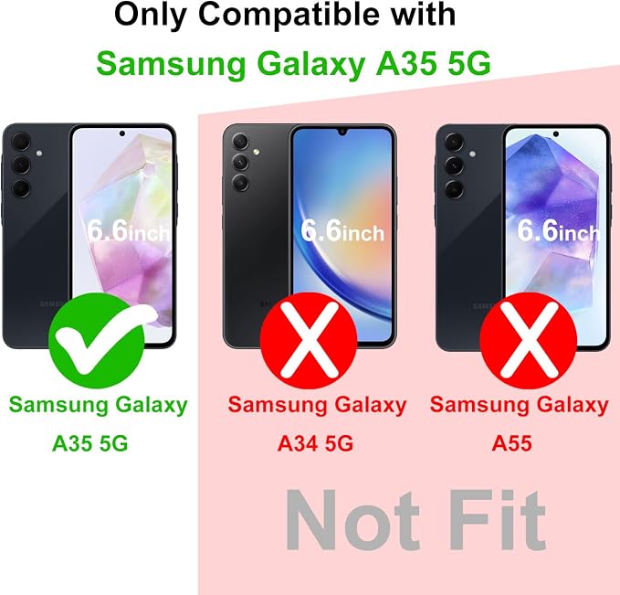 Camera Lens Protector for Samsung Galaxy A35, Black | AR+AF, 9H Tempered Glass, Individual Metal Ring, Anti Glare, Fall Protection, Camera Screen Cover - Image 2