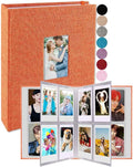 GPIRAL Mini Photo Album 208 Vertical Photos - Linen 2x3 Photo Album Compatible with K-pop Photocards, Fujifilm Instax Mini Film 7s 8 9 11, Polaroid Snap, Zip Printer, Orange by GPIRAL